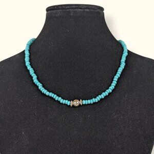 (2/$20) V. Turquoise Beaded Necklace